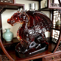 Carafe à liqueur en verre artisanal haute température, motif Dragon, fabrication par combustion, pour whisky, bar et cadeaux