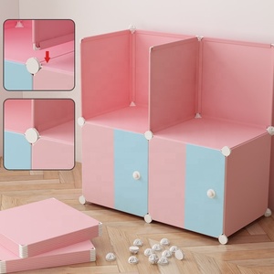 <span class=keywords><strong>4</strong></span> porte rosa e blu semplice armadietto di plastica <span class=keywords><strong>per</strong></span> bambini giocattolo - Product Image 5