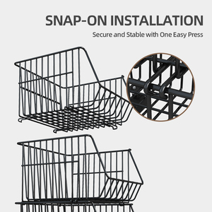 Chariot de cuisine empilable robuste avec roulettes Panier de rangement pour fruits et légumes - Product Image 5
