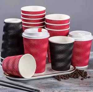Gobelets en papier de conception personnalisée de 4oz 8oz 12oz 16oz 20oz 24oz Tasses à café jetables en papier imprimé à <span class=keywords><strong>double</strong></span> paroi - Product Image 3