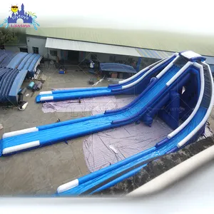 आउटडोर मनोरंजन पार्क आकर्षक तीन चैनलों पानी मनोरंजन विशालकाय बिग Inflatable पानी स्लाइड Inflables Tobogan स्लाइड