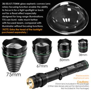 75mm 비구면 렌즈 850nm 적외선 LED 야간 투시경 손전등 장거리 줌 가능 알루미늄 합금 바디 사냥 1508-75 - Product Image 4