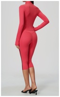 Veste de yoga TongJoes haut de gamme en Spandex/Nylon, effet seconde peau, col montant zippé, pour femme, idéale pour la course et le fitness