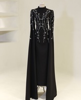 Robe de soirée élégante rouge pour l'Aïd 2026, tempérament perlé, broderie à la main, mode, fête, Ramadan, femmes musulmanes, belle robe de soirée
