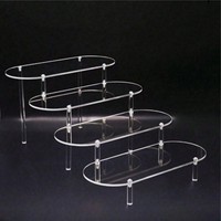 Étagère ovale transparente multicouche en acrylique pour objets de collection, bijoux, maquillage, présentoir de bureau