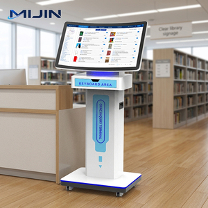 Borne de consultation libre-service OPAC tactile Wi-Fi argentée pour la recherche et le recueil de données, avec accès au centre <span class=keywords><strong>personnel</strong></span> du lecteur - Product Image 1