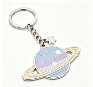 Llavero de Esmalte Personalizado con Planeta Rosa, Anillo para Llaves de Aleación de Zinc con Sistema Solar, Regalo con Temática Espacial, Recuerdo - Product Image 3