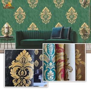 Cinese Vintage Decorazione Della Parete del Pvc Rotoli di Carta Damasco Modello 3D Tapete Carta Da Parati Deewar Carta Da Parati - Product Image 1