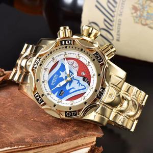 Reloj deportivo de cuarzo en tono dorado para hombre, correa de acero inoxidable, caja de aleación, esfera de cristal, indicador de fecha redondo, informal, de negocios - Product Image 6