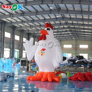 Pollo Inflable Personalizado para Restaurante, Modelo <span class=keywords><strong>de</strong></span> Gallo <span class=keywords><strong>de</strong></span> Dibujos Animados para Publicidad - Product Image 2