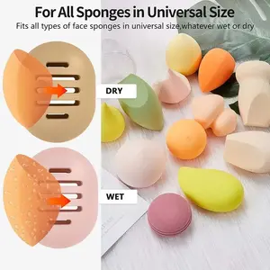 Silicone Makeup Sponge Holder Case Triangle Makeup Powder Blender Puff Protective Container Storage Box