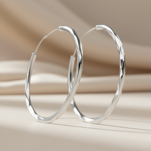 Boucles d'oreilles créoles tibétaines en argent, couleur or blanc, style classique, bijoux de mode unisexe, en alliage, grande taille - Product Image 2