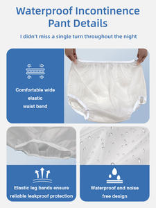 Zorg Wasbaar Geluidsarme Herbruikbare Luierhoes Voor Volwassenen <span class=keywords><strong>Plastic</strong></span> Broekhoes Bedekken Unisex Lekvrij Ondergoed Voor Volwassenen Voor Incontinentie - Product Image 3