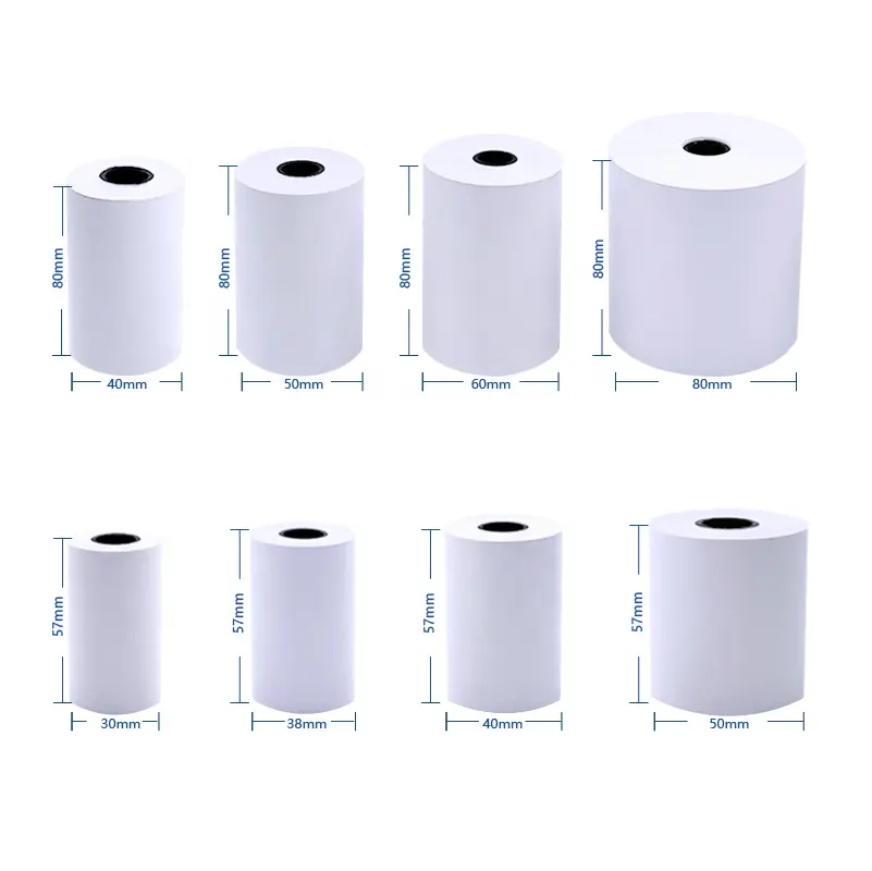 Manufacturer 57mm Width POS Till For Credit Card Machine 57x30 57x40 57x50 Cash Register Thermal Paper Roll