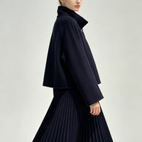 Veste en cachemire à double boutonnage simple et polyvalente pour femme Tyan, style streetwear personnalisé, poches, manteau court décontracté en laine pour l'automne
