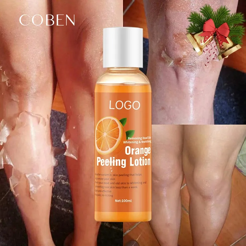 Lotion pour le gommage à l'orange la plus efficace Marque privée Crème éclaircissante pour la peau Soins corporels Lotion biologique à l'huile pour éliminer les peaux mortes