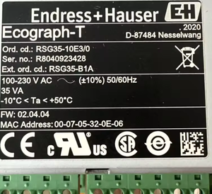 E+H Ecograph T RSG35 Gestor de Datos OEM, 12 Entradas Analógicas, Pantalla TFT de 5.7 Pulgadas, Ethernet, CAN Bus, Comunicación Modbus, 1 Año de Garantía, Marca E+H, Modelo RSG35 - Product Image 1