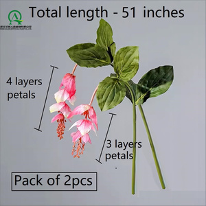 Artificial Medinilla <span class=keywords><strong>Magnifica</strong></span> PU Real Touch flores exóticas Tropical orquídea filipina Rosa planta de uva para la decoración del jardín del hogar - Product Image 2