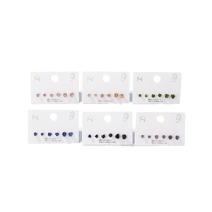 Orecchini a lobo Nellcam con cristalli da 4mm, 5mm, 6mm, set regalo minimalista di gioielli da donna - Product Image 2