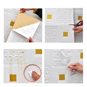 70cm * 10m mỗi cuộn trắng cổ điển bọt gạch không thấm nước cuộn hình nền trang trí nhà - Product Image 5