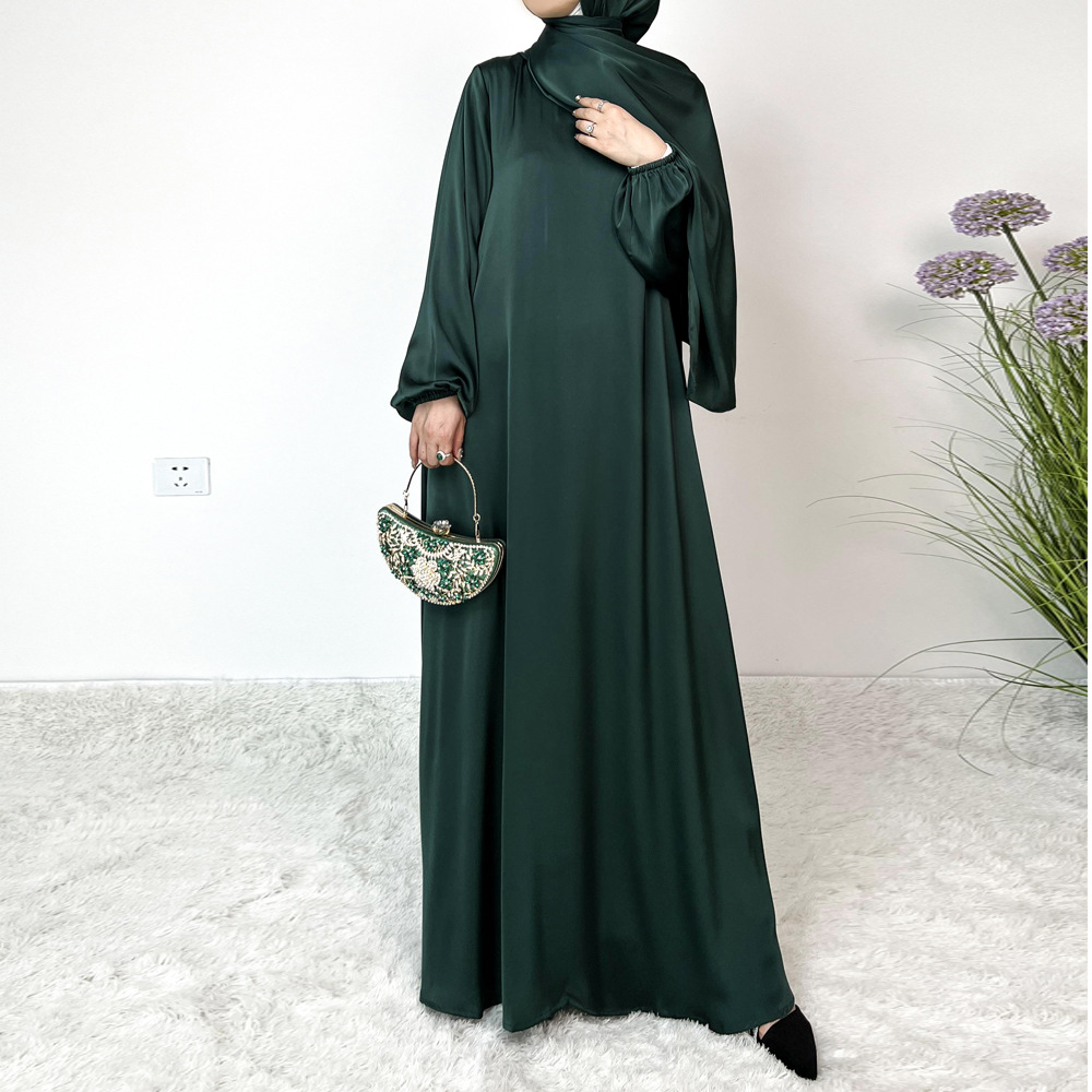 Shiny Satin Abaya Robe Longue Femme Aliexpress On Sale Hijab Dress Style  Party Embroidered Gold Flowers