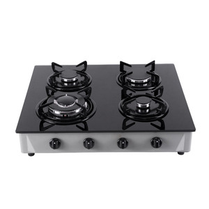 Thiết Bị Nhà Bếp Bằng Kính Cường Lực Bán Sỉ Nhà Máy Bếp Bếp Ga Để Bàn Bằng Kính Nhiệt Độ Bốn Bếp Ga - Product Image 1