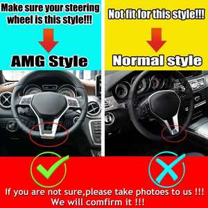 Couvre-cadre de volant de voiture pour Mercedes Benz Classe C E CLA W204 W212 W117 C172 C218 2012-2014 pour style AMG - Product Image 2