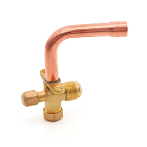 Van dịch vụ điều hòa không khí Van chặn khuỷu thẳng bằng đồng thau Phụ tùng làm lạnh Van chặn ống đồng - Product Image 1