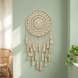 Fait à la main taille personnalisée Art déco capteur de rêves coton artisanat pour anniversaire Ramadan Diwali décor à la maison - Product Image 3