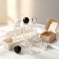 Flacon carré en verre transparent de 10 ml pour mini-parfum d'aromathérapie et huile essentielle avec bouchon à bille réducteur