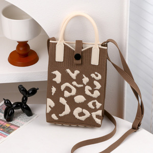 Pabrik grosir Kilobird pola cek rajutan tas telepon <span class=keywords><strong>Mini</strong></span> tas selempang Crochet untuk wanita