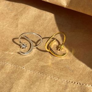 Dylam Hot INS Style Simple Love Jewelry Women Girl <b>Spinner</b> <b>Ring</b> Open Adjustable 925 Sterling <b>Silver</b> CZ Moon Star Stackable <b>Rings</b> - Product Image 6