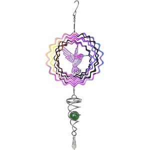 Venta al por Mayor de Molinillos de Viento Metálicos con Cola en Espiral, Esculturas de Viento 3D, Campanas de Viento Colgantes para Decoración de Jardín, Patio y Exteriores - Product Image 1