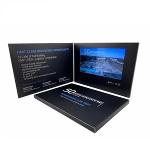 Carte cadeau vocale Lcd 7 pouces personnalisée Enveloppes Promotion commerciale Carte de voeux vidéo Brochure numérique
