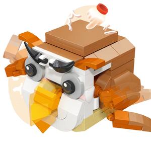 Montessori, 151-181 Uds., Mini bloques de construcción de animales de dibujos animados, escala <span class=keywords><strong>1</strong></span>:24, juguete educativo DIY, modelo de plástico, Torre apilable - Product Image 5