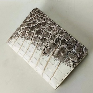 Exotische designer heren portemonnee van echt Himalaya krokodillenleer met dubbele vouw en kaarthouder - Product Image 3
