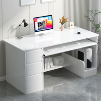 Petit bureau d'ordinateur en MDF avec tiroir pour clavier, table de bureau moderne, table d'étude, bureau d'écriture, instructions d'assemblage, multifonction