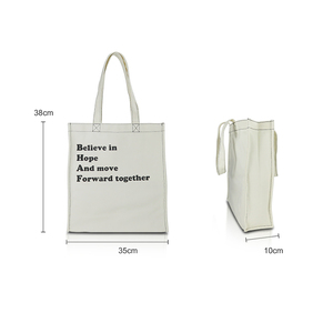 Customizable Eco-Friendly <b>White</b> Canvas Shoulder Tote <b>Bags</b> Recyclable Advertising <b>Gift</b> Use for Shopping - Product Image 5
