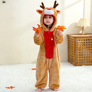 Michley usine vente en gros noël père noël combinaison barboteuse mignon <span class=keywords><strong>renne</strong></span> Animal 3D tête impression Costume ensemble Cosplay fête - Product Image 3