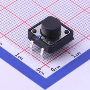 TS-1003-BR07016 Tactile Switch Through hole-4P,12x12mm Switch Single Pole Single Throw Round Button 1.6N Through Hole - Product Image 1