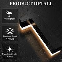 Letrero de Número de Casa LED 3D Moderno, Iluminado en Negro, de Acrílico Personalizado, con Energía Solar, para Exterior, Número de Habitación de Hotel