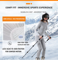 Ensemble de sous-vêtements de ski compressifs pour femmes, séchage rapide, anti-transpiration, chaud, ajusté, tenue de sport fonctionnelle pour le ski