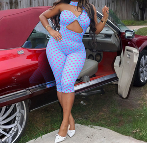 Viviblook J26JP122 Combinaison décontractée une pièce pour femme, sans bretelles, à imprimé pois, avec bandeau, pour l'été - Product Image 3