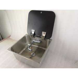 Couverture en verre trempé GR-23150B avec évier en acier inoxydable 350*320*150mm pour camping-cars et yachts - Product Image 4