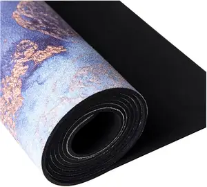 Hot Sale Custom Logo Printed Suede TPE Non Slip Eco-Friendly Durable Yoga Mats Travel Foldable Yoga Mat Set