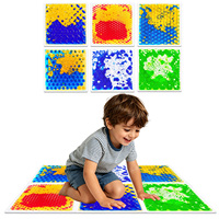 Tapis de sol en PVC texturé à dégradé de couleurs, tapis sensoriel aquatique pour enfants, entraînement à la perception des couleurs, 2 à 4 ans, certifié CPC sûr