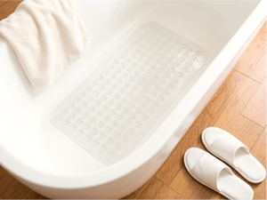Tapis <span class=keywords><strong>de</strong></span> bain antidérapant YIJU OEM/ODM en PVC transparent extra long pour baignoire et douche, lavable, avec ventouses et trous <span class=keywords><strong>de</strong></span> drainage - Product Image 2