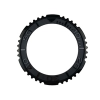 H&T HT-C007-007 Insert de lunette de plongée en céramique mate de 38 mm avec chiffres en relief, pièces de montre à biseau