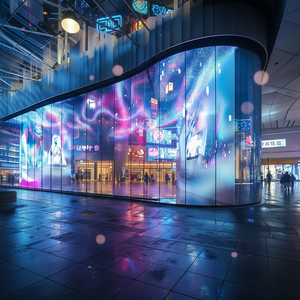 Pantalla LED Transparente Flexible para Interiores, Venta al por Mayor de Fábrica, P3 P6 P6.25 3D a Todo Color, Película Autoadhesiva para <span class=keywords><strong>Centros</strong></span> <span class=keywords><strong>Comerciales</strong></span> - Product Image 4