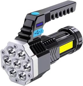 100000 Lumens <b>LED</b> USB Rechargeable ABS Camping Tactical <b>Flashlight</b> 300-400M Adjustable Beam IP44 Rated Magnetic Base Red Light - Product Image 1